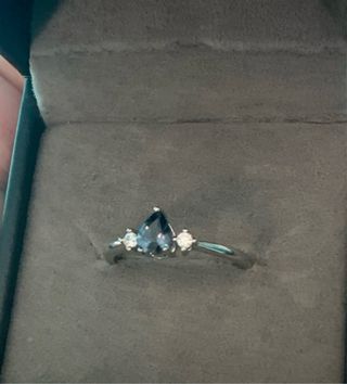 Anillo Plata Iolita Natural Gota