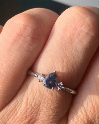 Anillo Plata Iolita Natural Gota