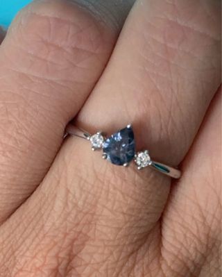 Anillo Plata Iolita Natural Gota