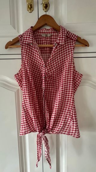 Blusa Vichy Roja Talla M