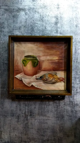 A S SEGUNDO 1959 OLEO CUADRO ANTIQUE № 129