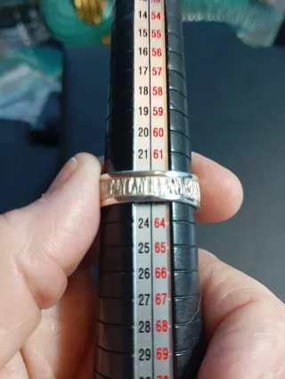 Anillo Plata Ley con granate talla exacta,23,5 mm