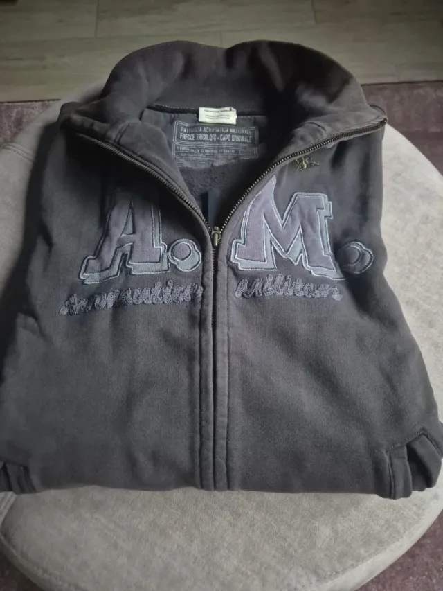 Felpa Aeronautica Militare Grigia Zip Uomo tg.L