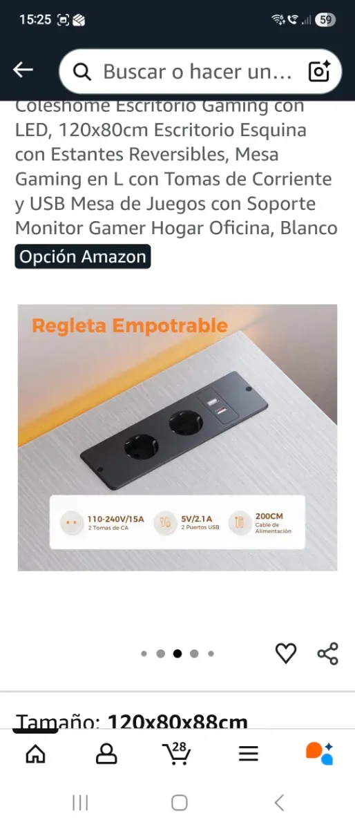 Escritorio en L blanco