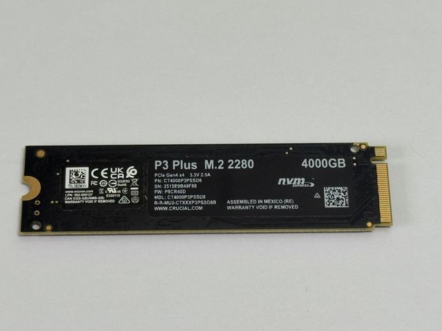 Disco SSD 4TB 0h uso NVMe Crucial P3 Plus PCIe 4.0