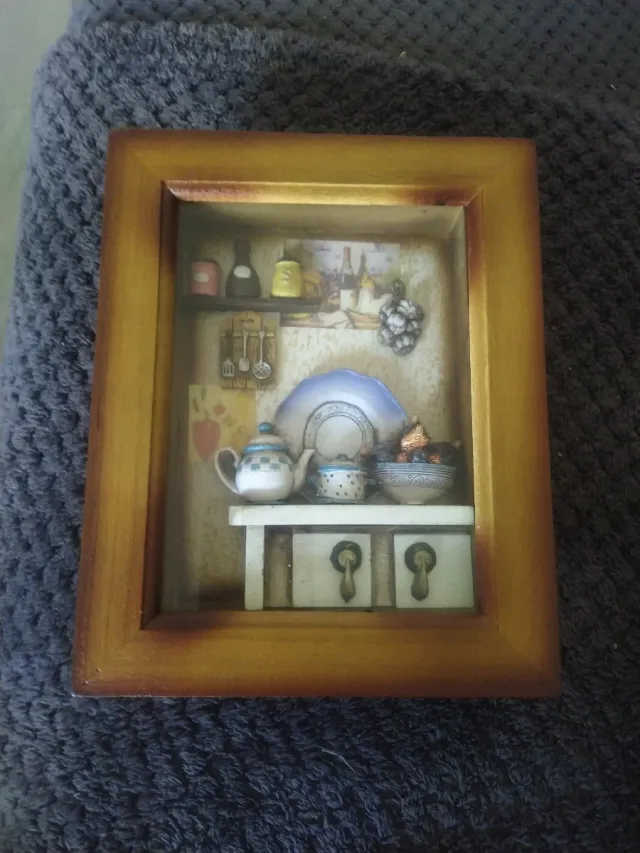 2 Cuadros Cocina 3D 20x16 cm