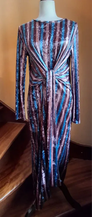 Vestido Kling rayas terciopelo