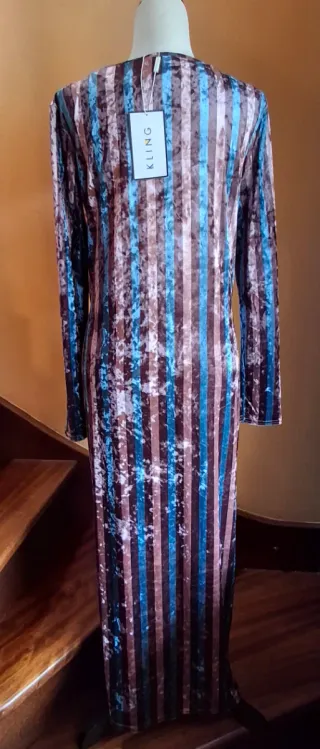 Vestido Kling rayas terciopelo