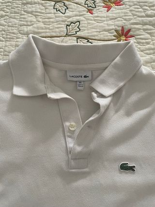 Polo Lacoste blanco niño