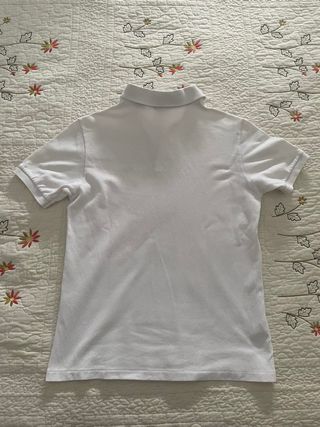 Polo Lacoste blanco niño
