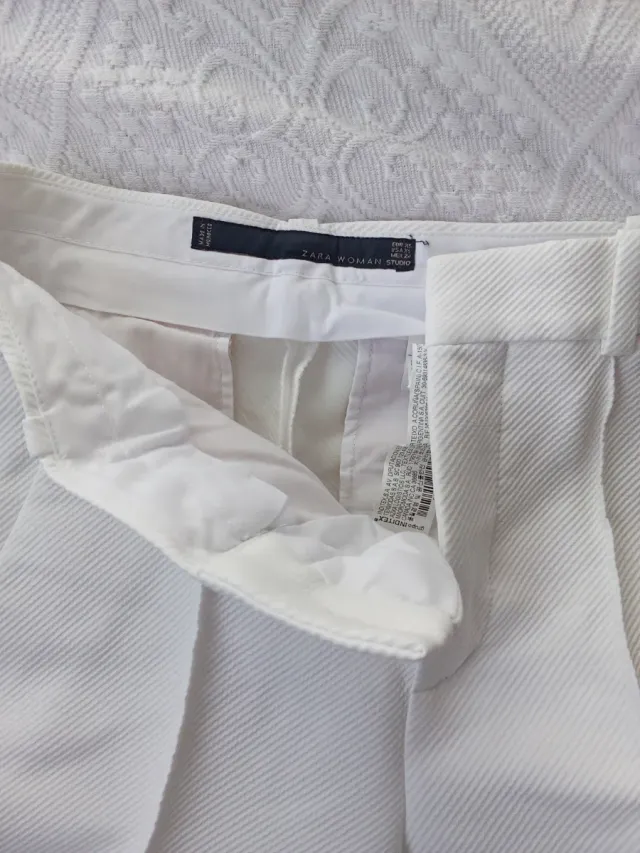 Pantalón Zara Blanco Talla XS