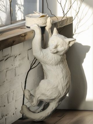 Lampada luce da comodino gatto bianco idea Natale