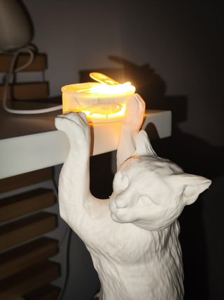 Lampada luce da comodino gatto bianco idea Natale
