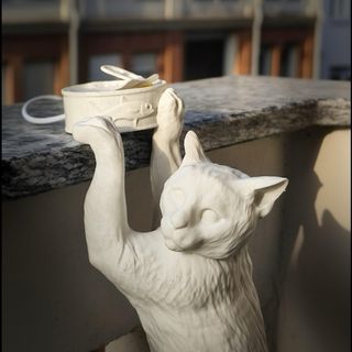 Lampada luce da comodino gatto bianco idea Natale