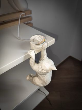 Lampada luce da comodino gatto bianco idea Natale