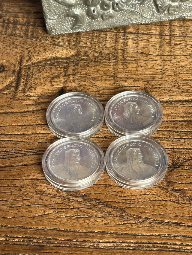 4 Monedas 5 Francos Suizos 1967