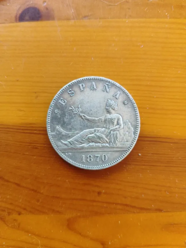 Moneda Duro Plata España 1870