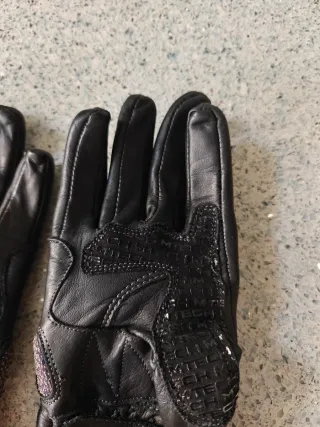 Guantes cuero mujer Talla XS negro/rosa