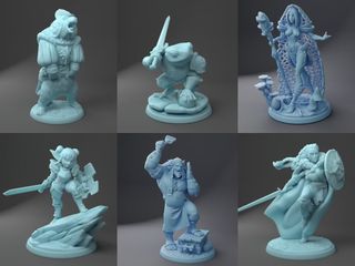 Pack 6 Miniaturas Fantasía Bestias Héroes