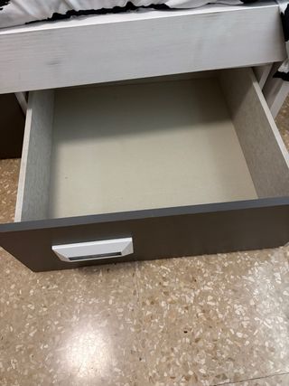 Cama 90x200 con cajones y cabecero y colchón