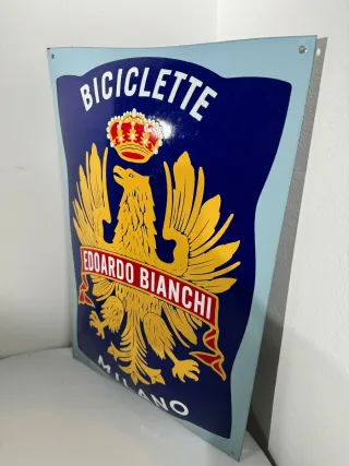 Insegna BICICLETTE EDOARDO BIANCHI MILANO