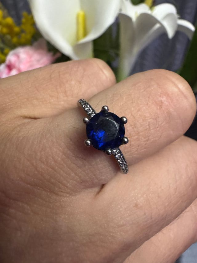 Anillo Plata S925 T54 Azul