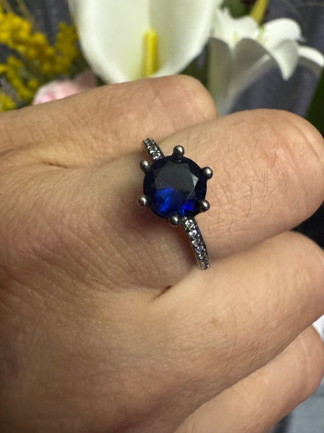 Anillo Plata S925 T54 Azul