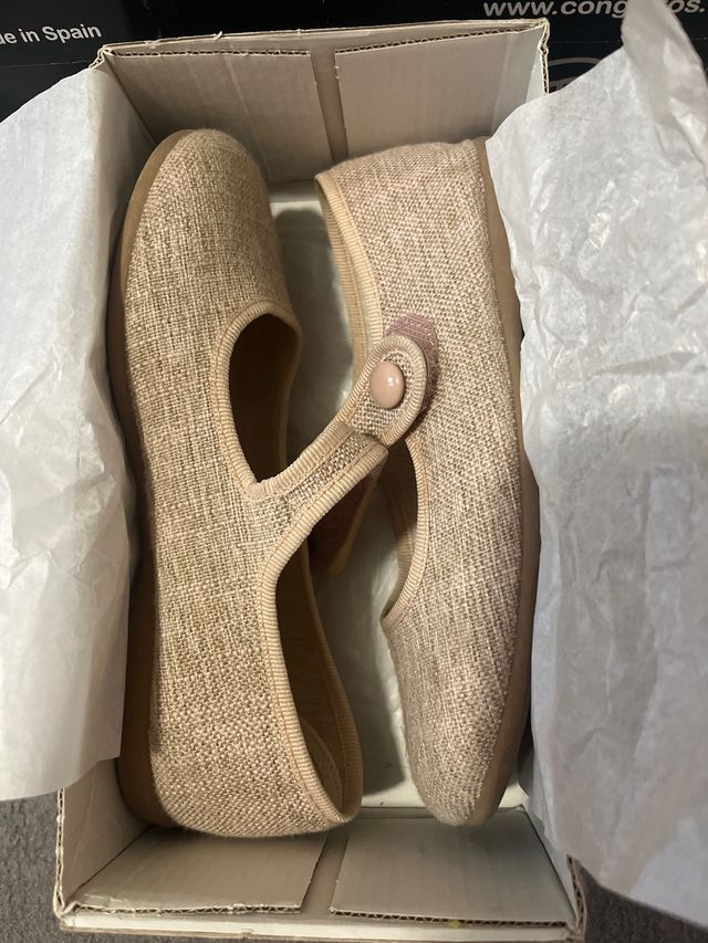 Merceditas lino rosa T.30