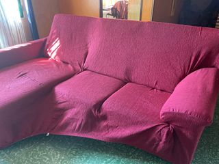 Funda sofá chaiselongue burdeos