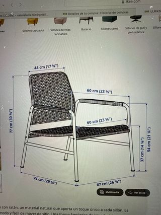 Sillón ratán con reposapiés y almacenaje