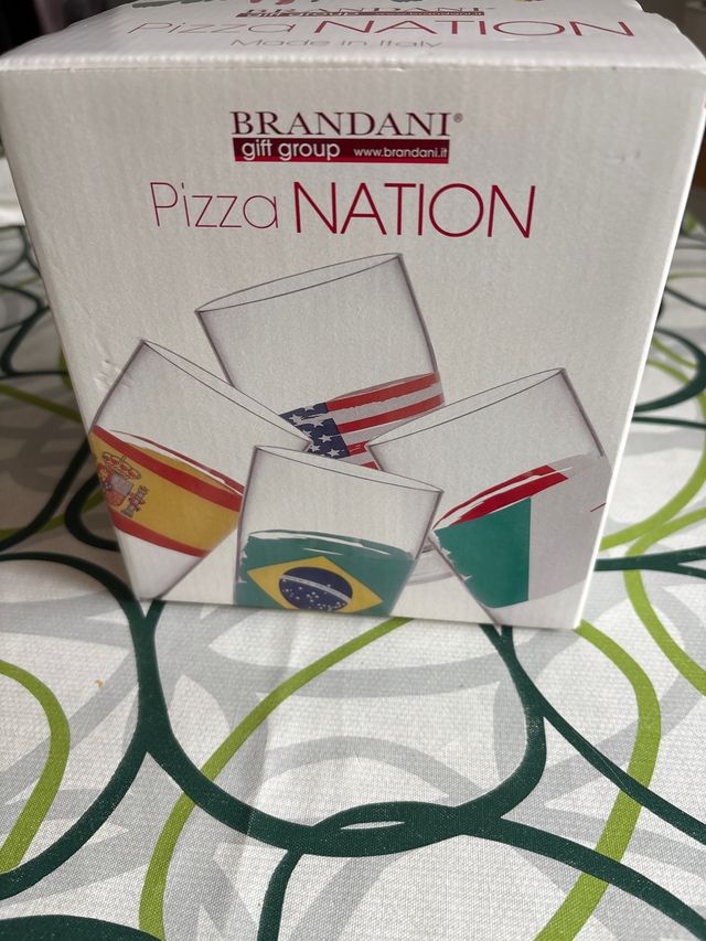 Set 4 Bicchieri Pizza Nation Brandani