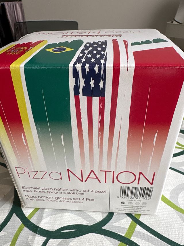 Set 4 Bicchieri Pizza Nation Brandani