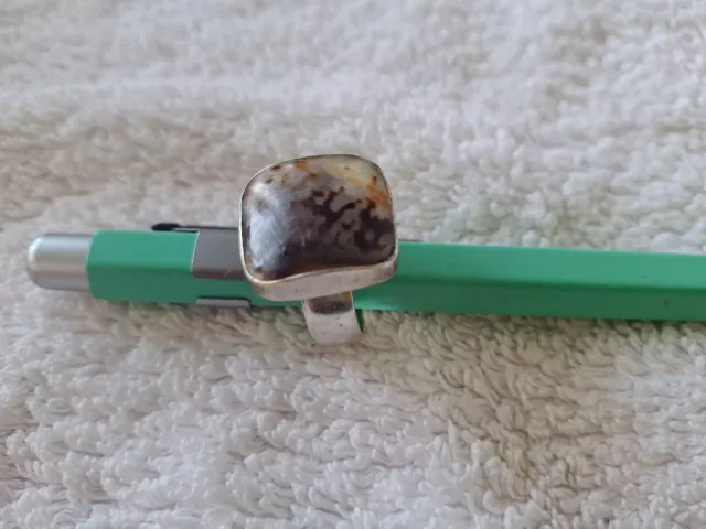 Anillo Plata y Concha Marrón