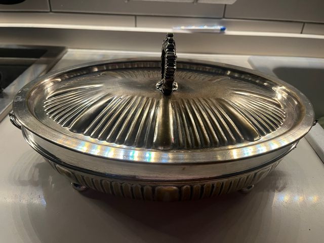 Centrotavola cesellato silver plated vintage