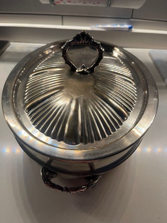 Centrotavola cesellato silver plated vintage