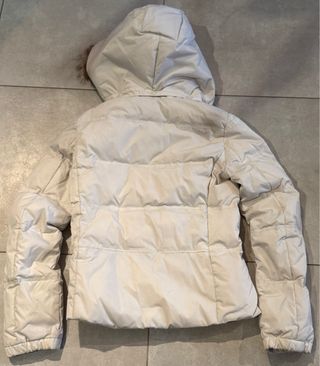 Giubbotto Woolrich donna bianco con cappuccio