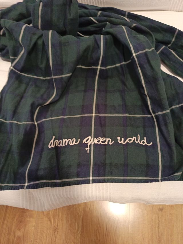 Vestido cuadros verde y blanco