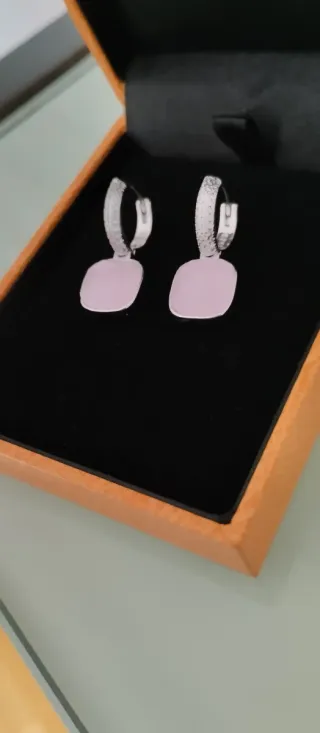 Pendientes Cuadrados Rosa