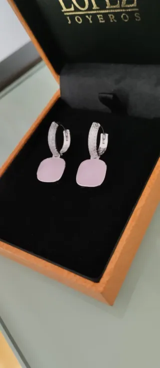 Pendientes Cuadrados Rosa