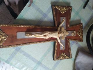 Crucifijo madera y metal 46.5cm