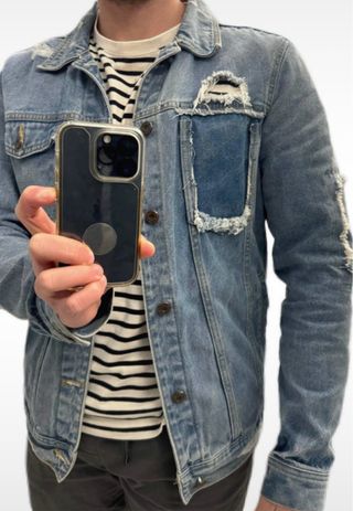 Chaqueta vaquera de estilo lavado talla M