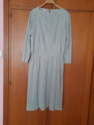 Vestido fiesta Pedro Rovira plateado