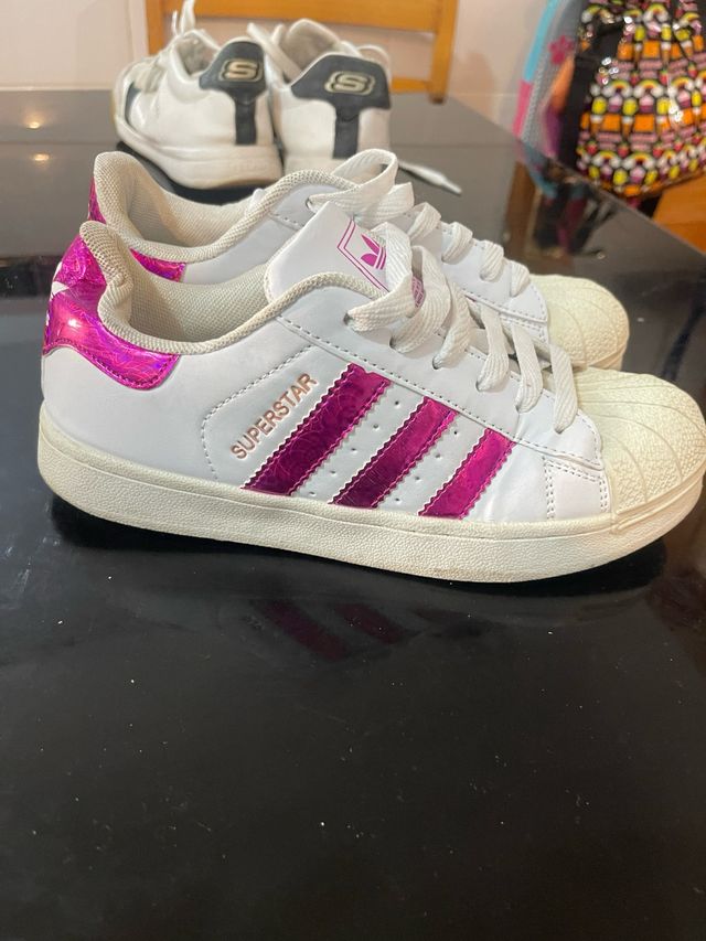 Adidas Superstar Talla 37 Rosa y Blanco