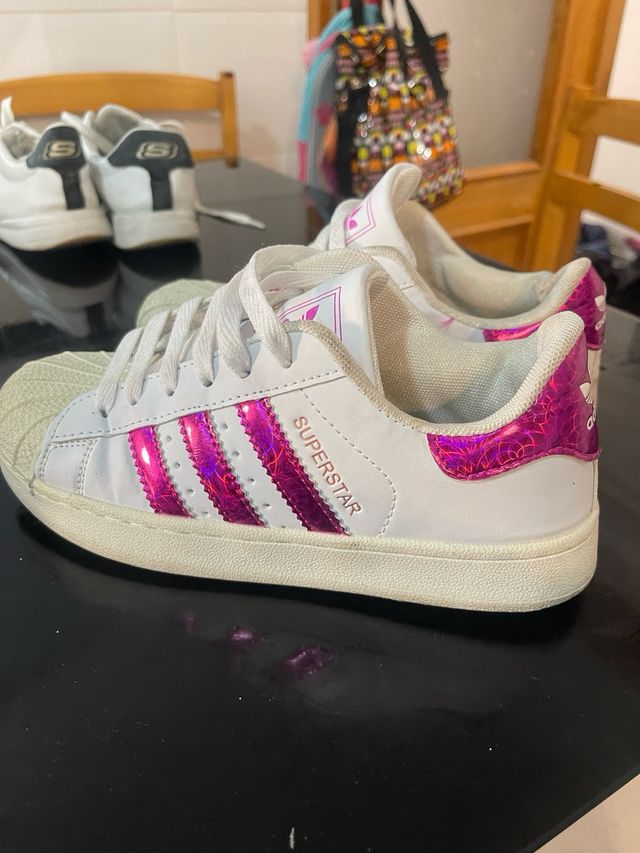 Adidas Superstar Talla 37 Rosa y Blanco