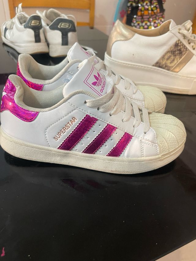 Adidas Superstar Talla 37 Rosa y Blanco