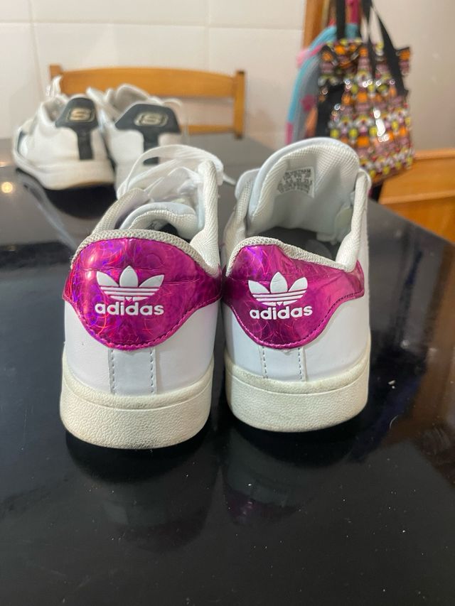 Adidas Superstar Talla 37 Rosa y Blanco