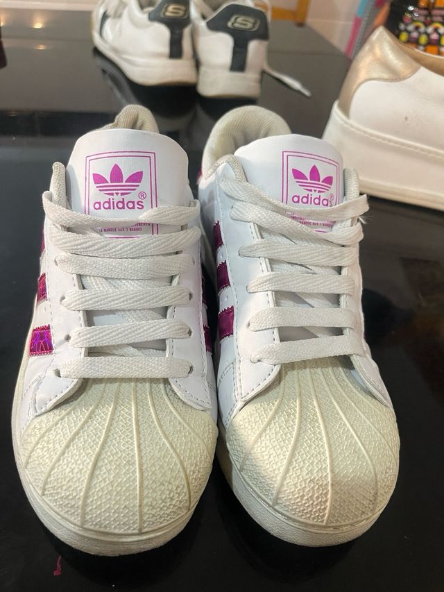Adidas Superstar Talla 37 Rosa y Blanco