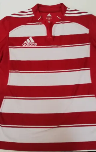 Maglia Rugby Adidas L Rossa e Bianca Nuova