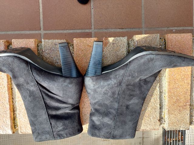 Botines Perlato Ante Negro Talla 38