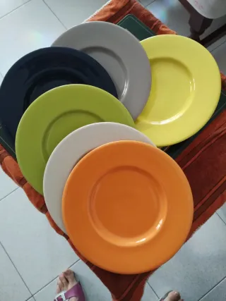 6 Piatti Ceramica Colorati